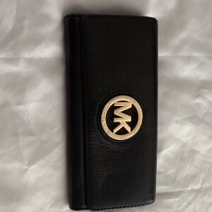 Michael Kors Black Key Holder with Gold Logo